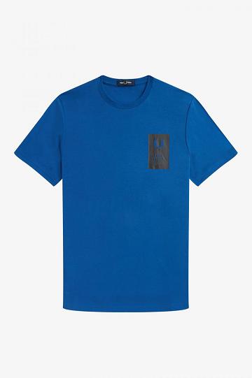 Royal Fred Perry Printed Chest Patch Men's T Shirts | PH 1738ZUTG